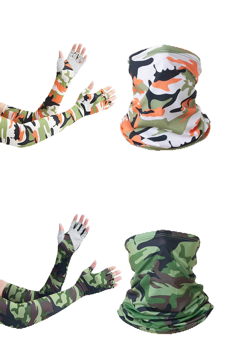 Guantes de medio dedo con protector solar de seda de hielo de verano, para ciclismo, deportes, diadema mágica versátil, funda antideslizante para exteriores_voghion.com