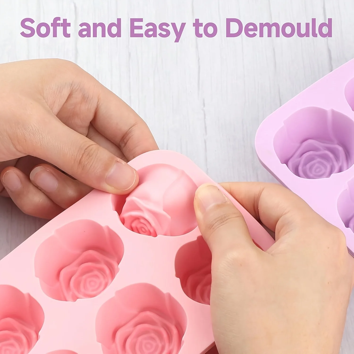 Floral Silicone Molds for Chocolate, Jelly, Soap, and Cupcake Decorations