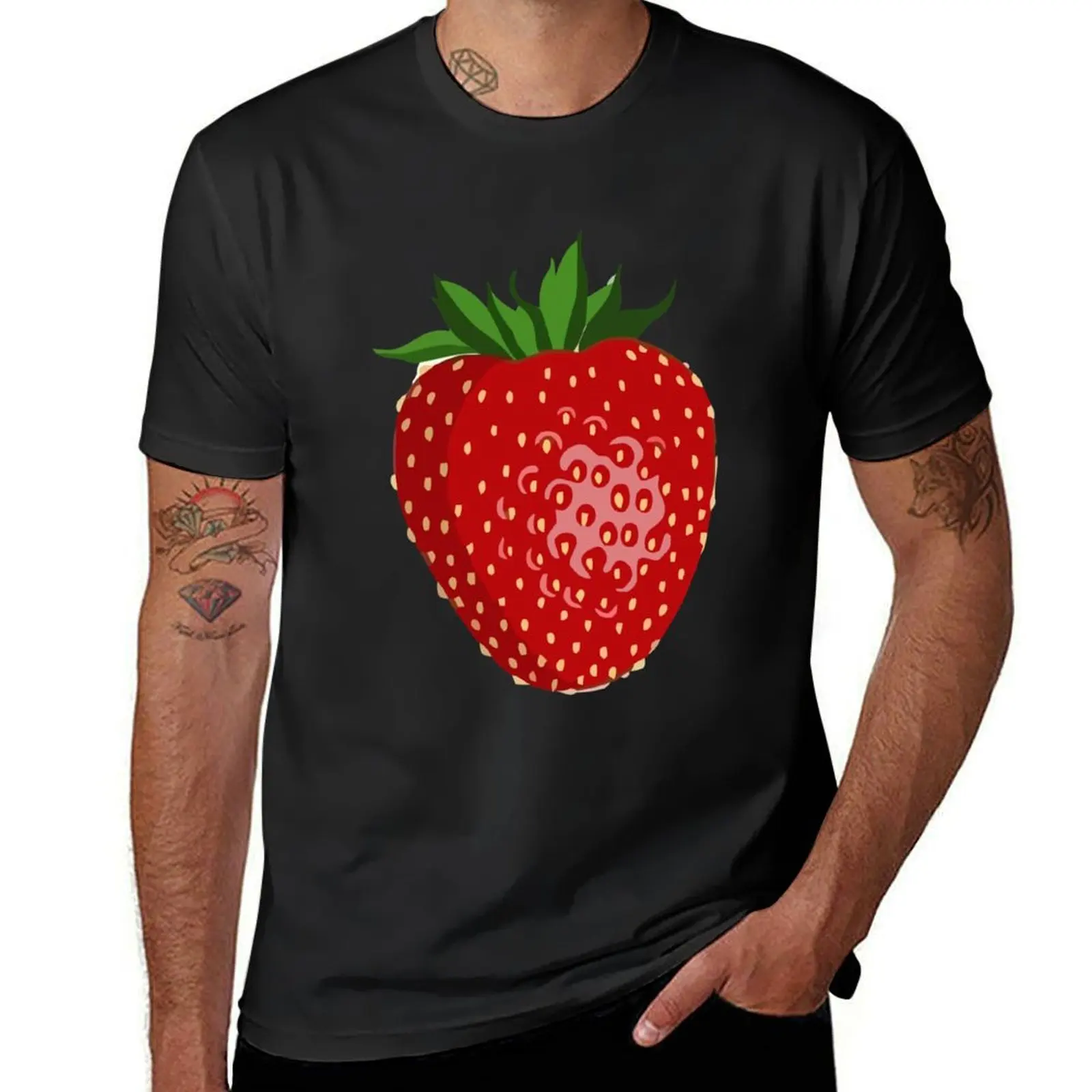 

Strawberry T-shirt vintage korean fashion plain t shirts men