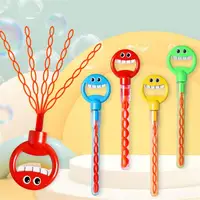 32 Holes Handheld Bubble Wand Smiling Face Bubble Stick Blower Maker For Children Outdoor Activity Fun Soap Blowing Bubble Tool 1