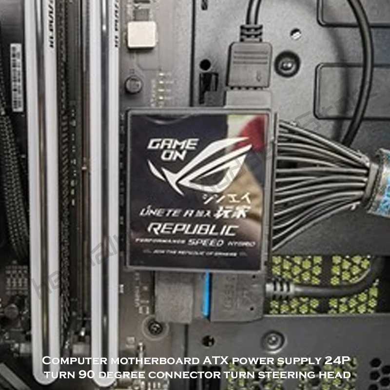 Power Supply 24pin-90 Degree Turning Head Management Bela Fiação Artefato Argb Design Personalizado pc - Imagem 2