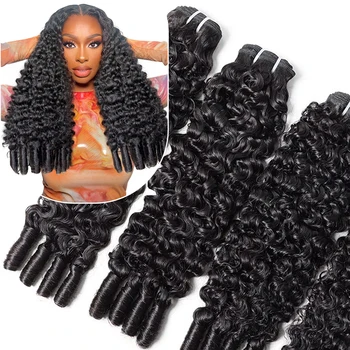 Burmese Curly Hair Bundles Human Hair Extensions Unprocessed Raw Hair Burmese 3C4A Curls 1/3/4 Pcs Human Hair Bundles Weave Deal 1