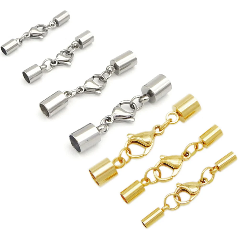 Leather Cord Lobster Lock Chain Necklace End Caps For Jewelry