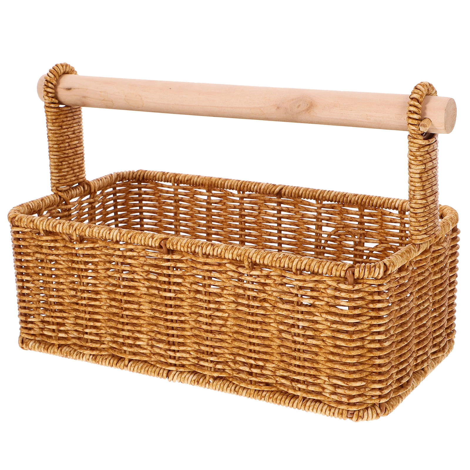 

Rattan Shopping Basket Desktop Storage Bin Imitation Baskets Nut Bins Iron Woven