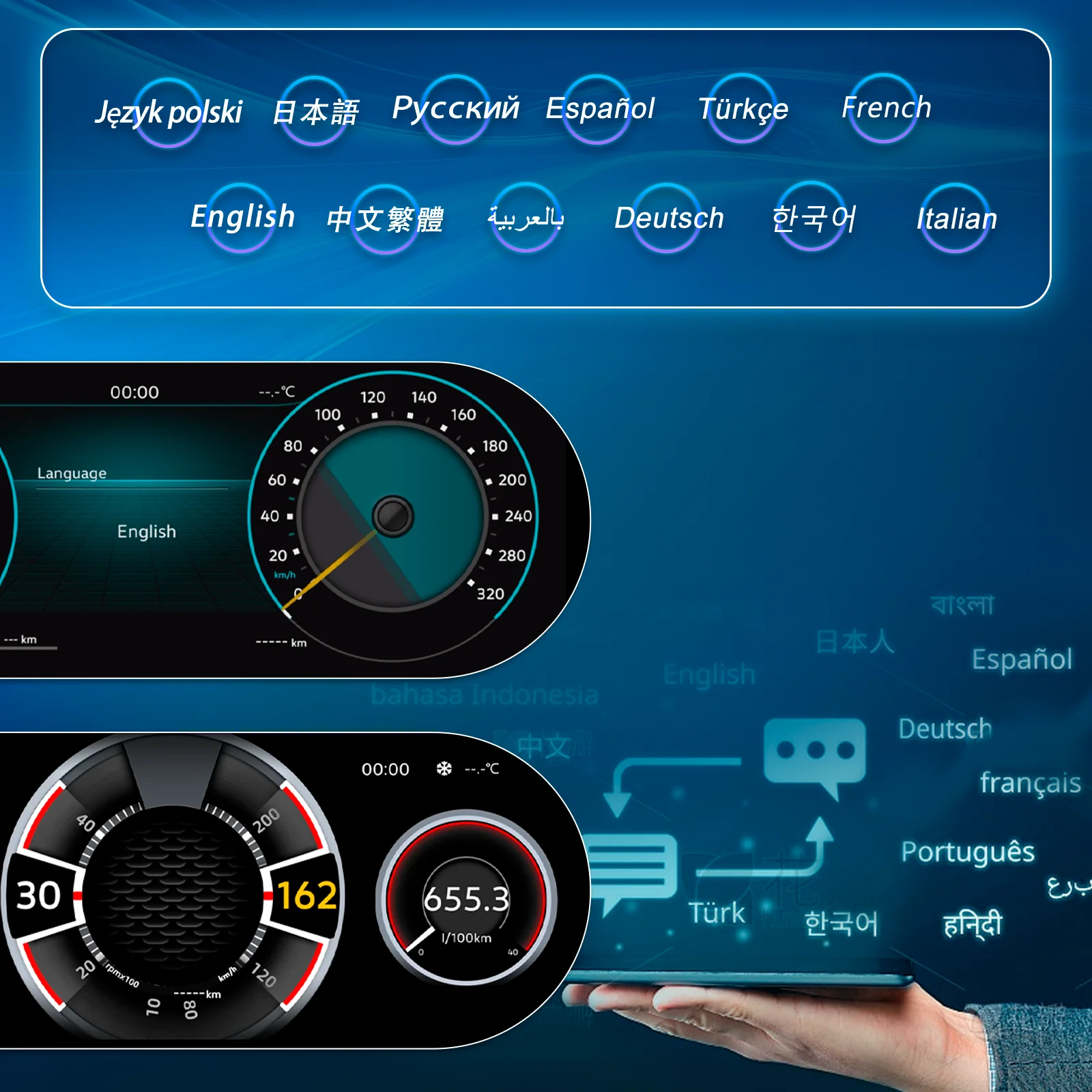 12.3‘’ Navidigital Dashboard Cluster For VW Golf 7 MK7 2013-2020 Years Support HDMI Carplay Radio Instrument Panel Cockpit - 5