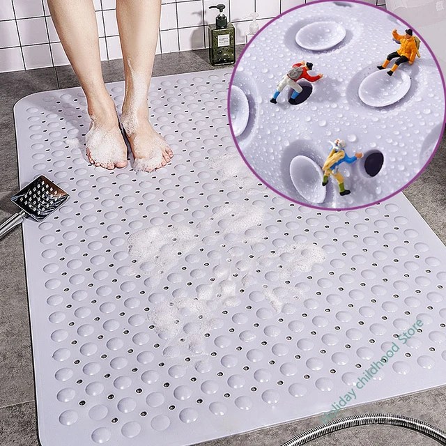 Non-Slip Bath Mat, Rubber Bath Rug, Machine Washable, Bathroom Foot Floor  Mat with Drainage Hole, Shower Bathroom Accessories - AliExpress