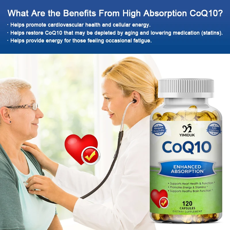 Coenzyme Q10 COQ10 Soft Capsules Heart Health & Energy Production Cardiovascular and Cholesterol Health