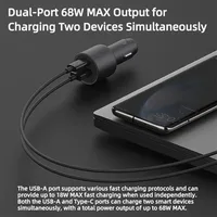 New Xiaomi Car Charger 100W MAX 1A1C Fast Charging Dual-port USB-A USB-C Smart Device Fully Compatible With Light Effect Display - Image 4