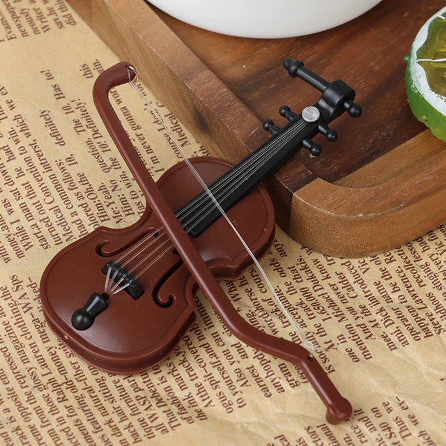 1/12 Dolls House Miniature Plastic Violin Music Instrument Model