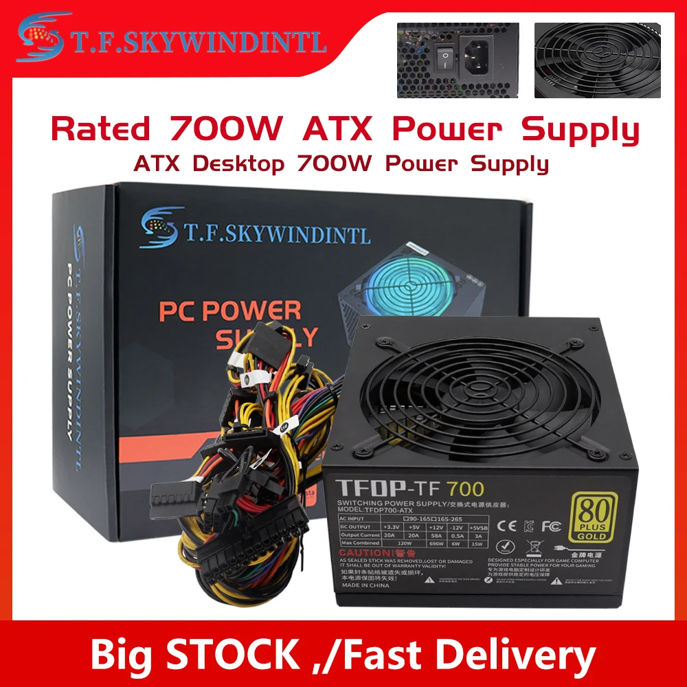 

700w power supply for PC 700W PSU ATX Power Supply Gold Computer PC Power Supplies