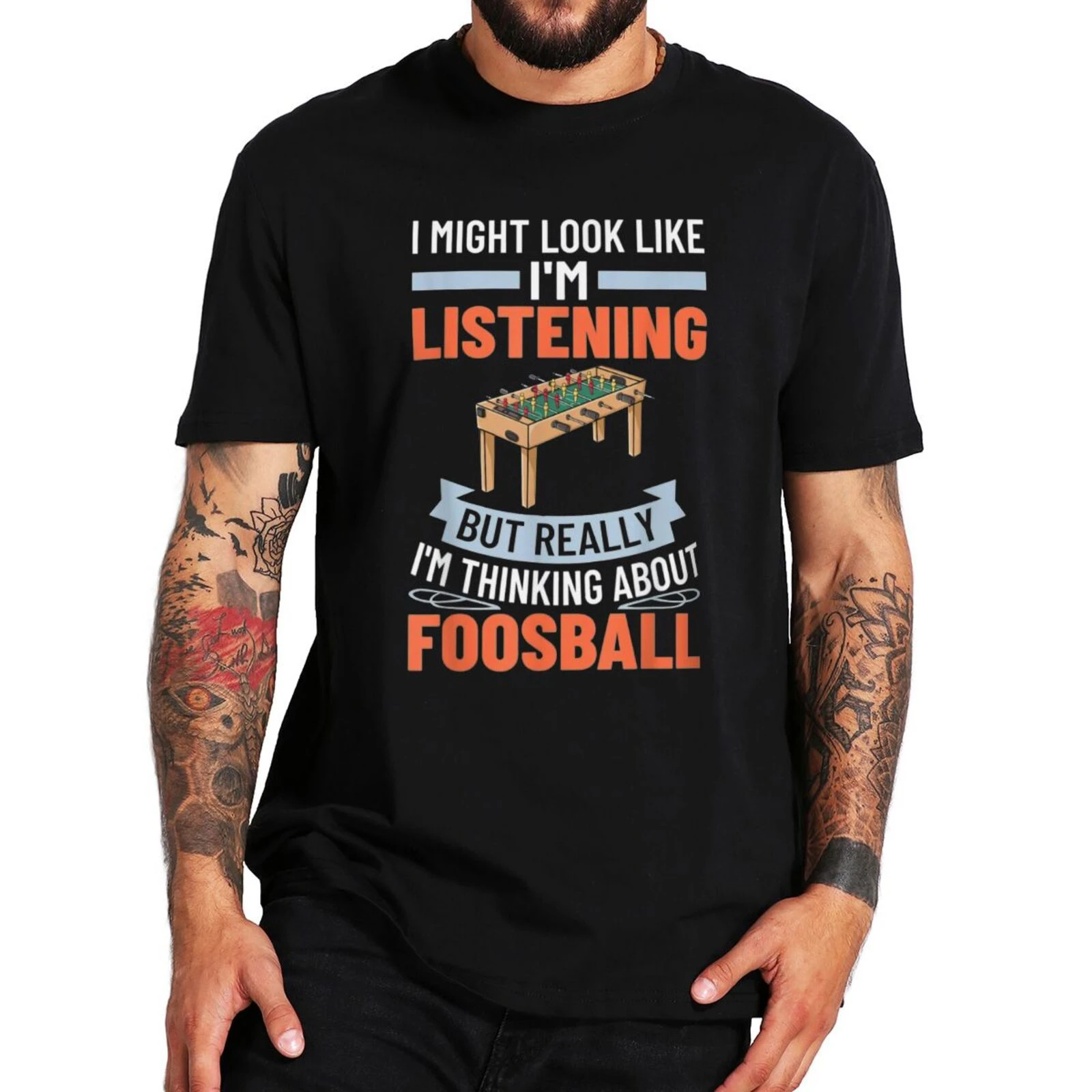 Foosball T-Shirt Funny Outdoor Player Ball Lovers VintageT Shirt Premium Summer Soft 100% Cotton Men's Clothing EU Size fred perry t shirt