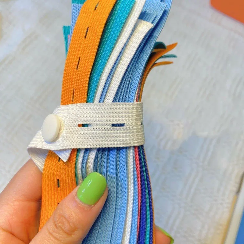 단추 구멍 탄성 밴드 33/25cm 의류용 탄성 밴드, 접이식 보관 밴드 Lala 롤 DIY 바느질 바지 액세서리, 1000 개