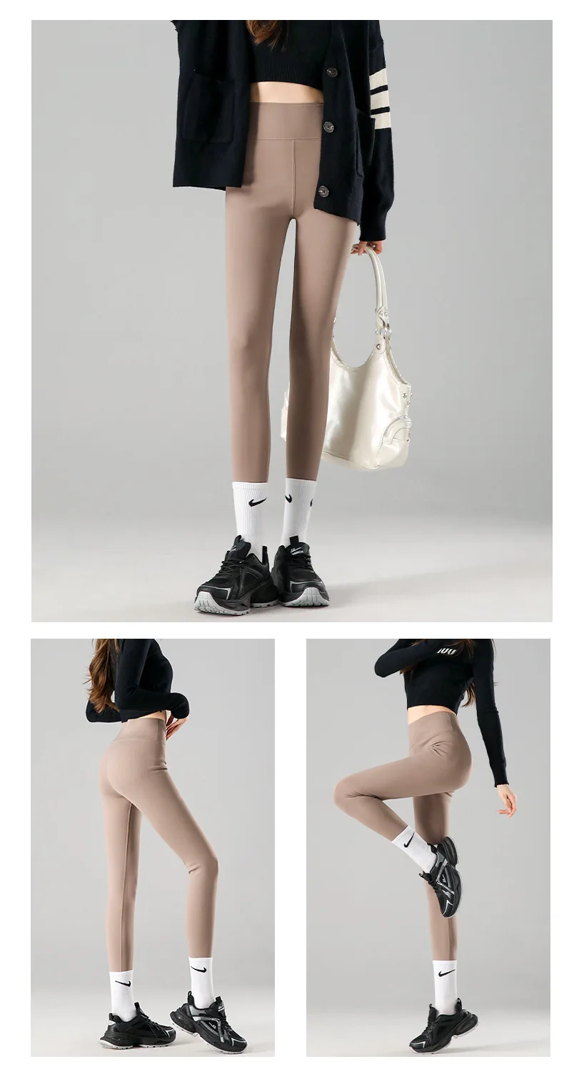 Thermal Fleece Leggings - High Waist Winter Warm Leggings With Rabbit Wool Insulation