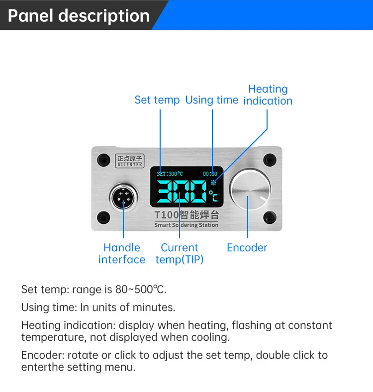 T100 Soldering Station Adjustable Temperature Electronic T12 Smart Welding Stati