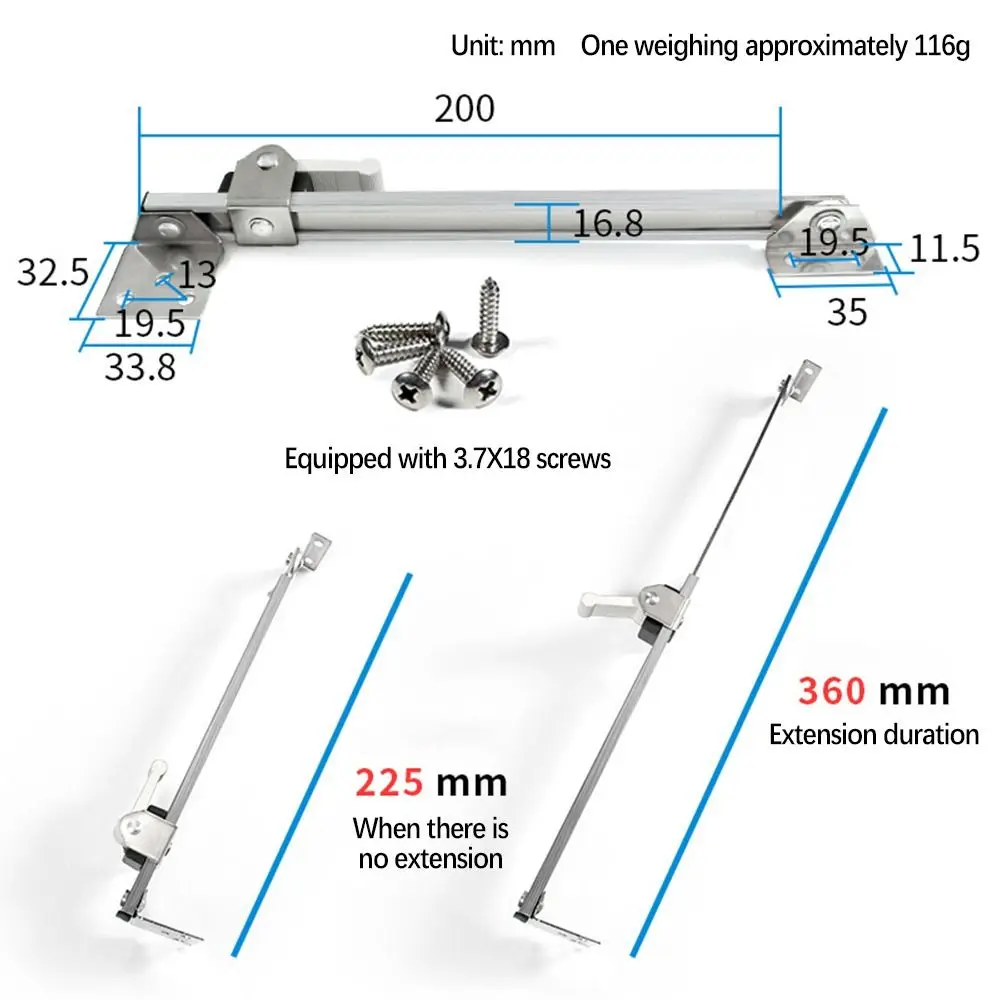 Stainless Steel Brace Stopper Gusset Fixed Angle Controller Window Limiter Children Safety Lock Window Support