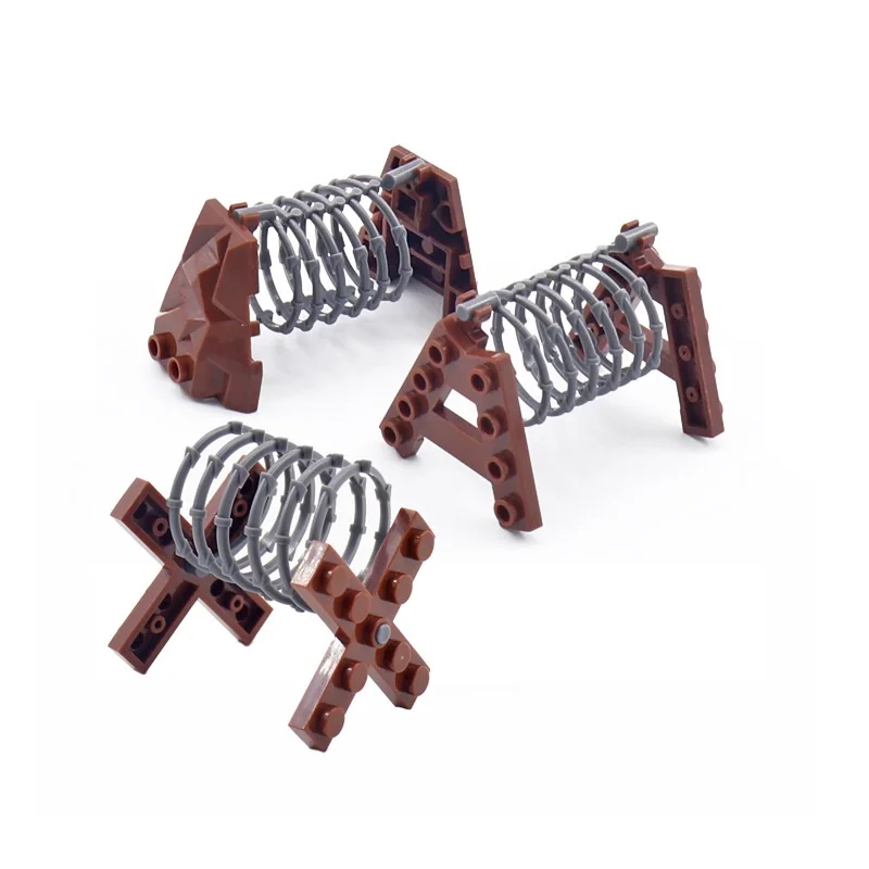 2Pcs Wire Entanglement Military Gun Armi City Police Parts Playmobil Figures Building Block Brick Mini Giocattoli Originali Per Ragazzi