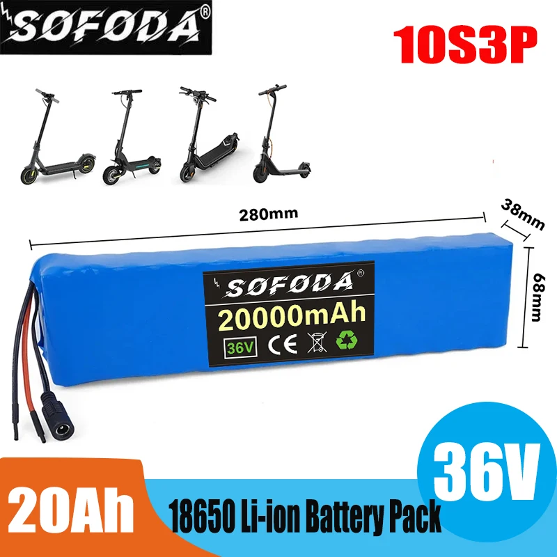 

36V 20Ah 10S2P 18650 Rechargeable Battery Pack 20000mAh,modified Bicycles,electric Vehicle 42V Protection PCB +42V Charger