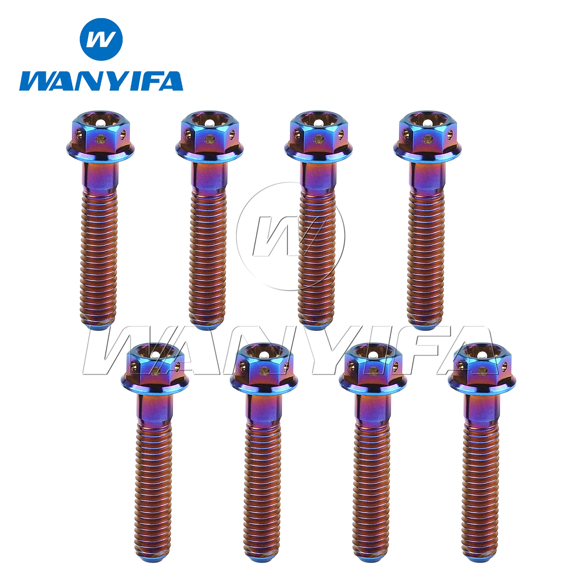 Titanium Bolt M6x10/15/20/25/30/35/40/45/50/55/60/75mm Flange Allen key Head Screws for Motorcycle Retrofit 8pcs/12pcs titanium bolts hexagonal flange bolts