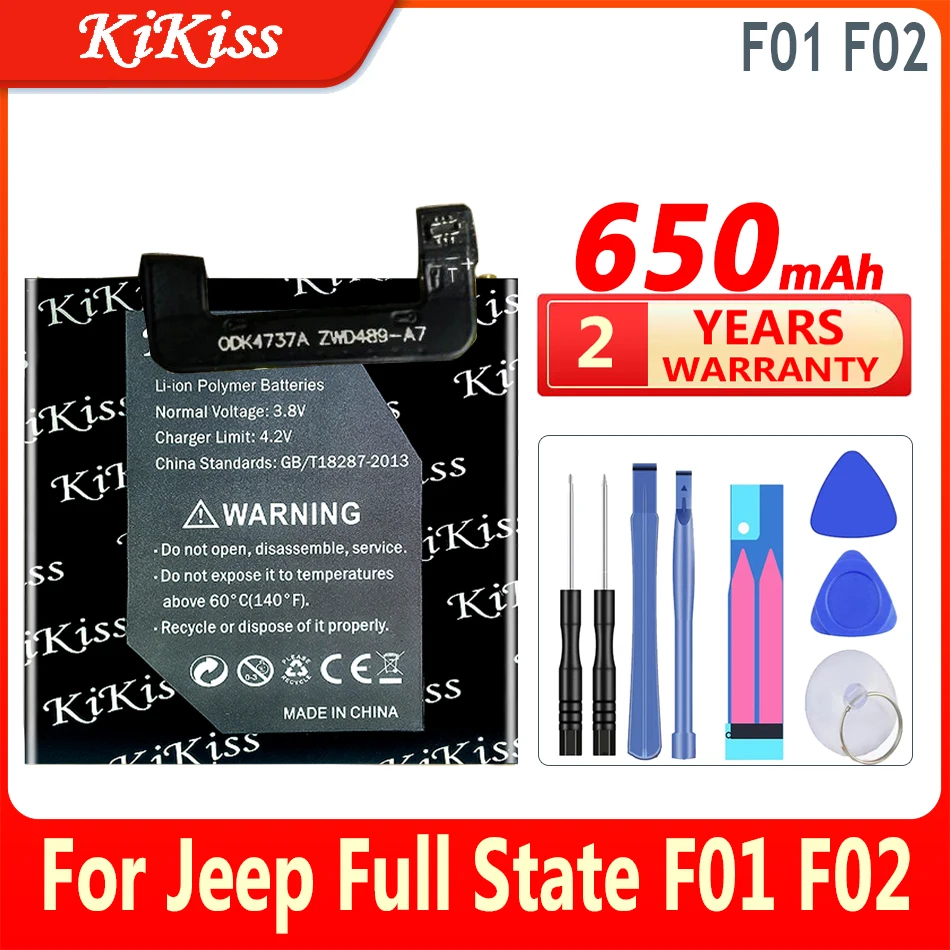 Batteria Kikiss Da 650Mah Per Jeep Full State F01 F02 Smart Watch
