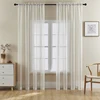 CHAXI Modern Striped Vertical Tulle Sheer Curtain for Living Room Bedroom Kitchen Voile Window Drapes  Decoration Custom Made 4