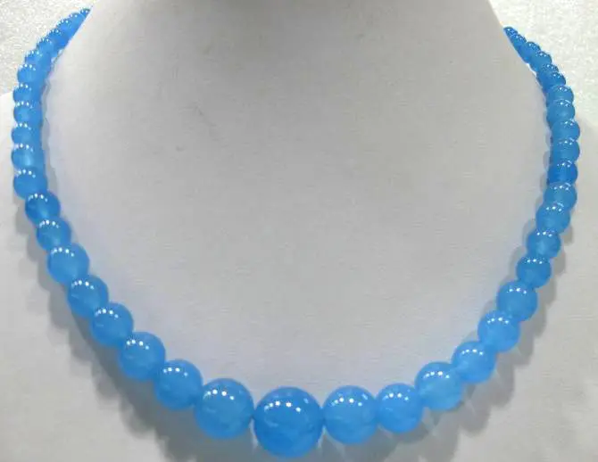 

charming 6-14mm blue natural stone necklace