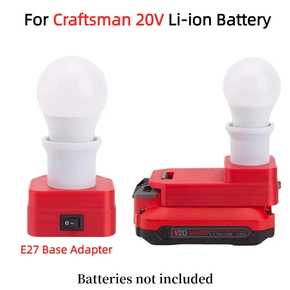 Portable Work Light for Craftsman V20 20V Max Li-ion Battery E27