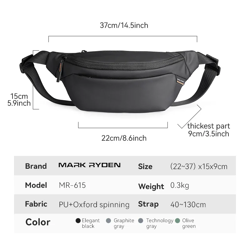 Men's Crossbody Bag for Daily Outdoor Sports Cycling Single Shoulder Bags Waterproof and Lightweight Small Chest Bag