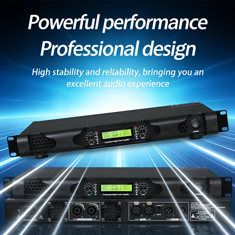 1U 2X600W 듀얼 채널 디지털 파워 앰프, 가정용 KTV, 바, 무대용, 고출력 전문 오디오 앰프