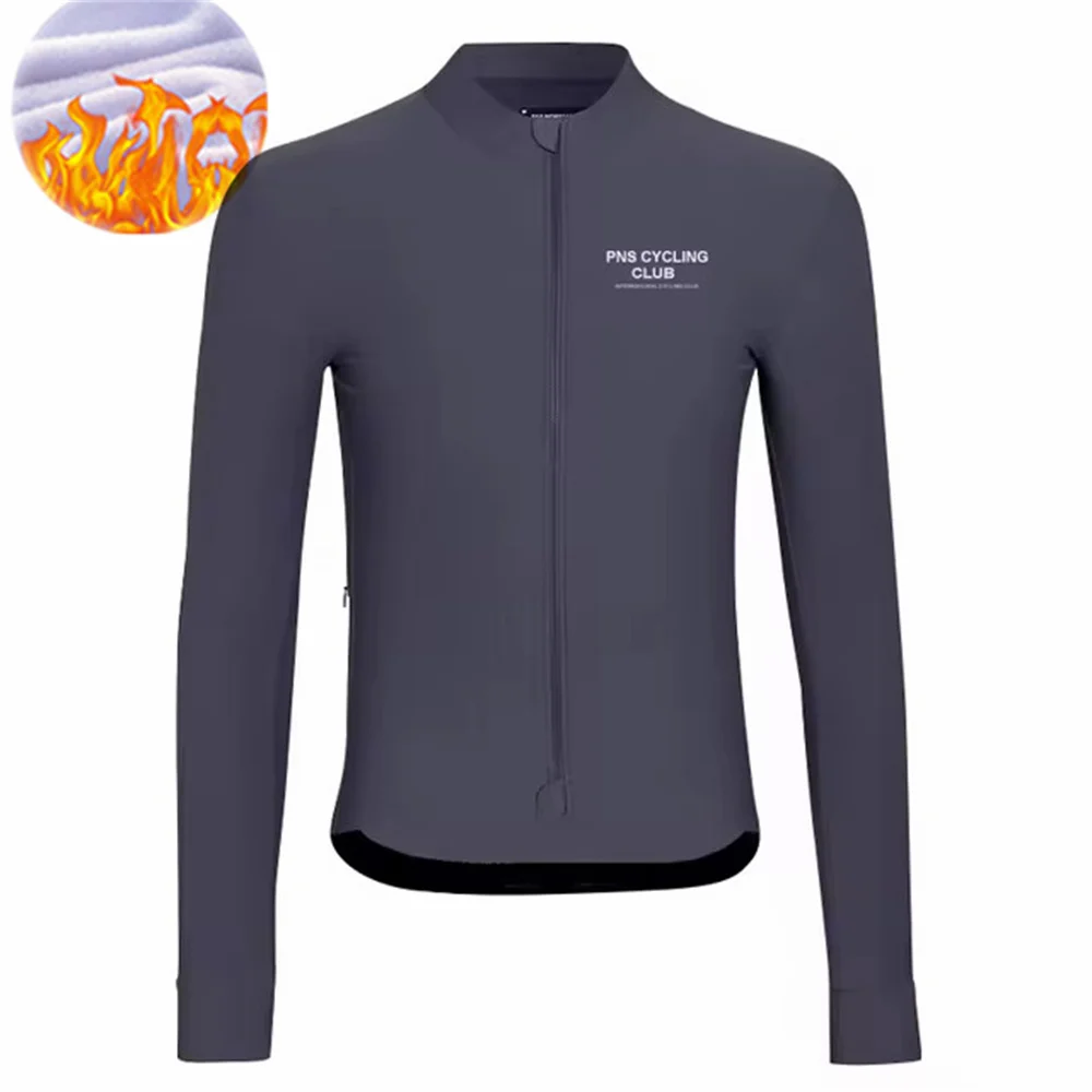 Cycling Jersey Long Sleeve Thermal Fleece for Men Winter MTB Road Bike