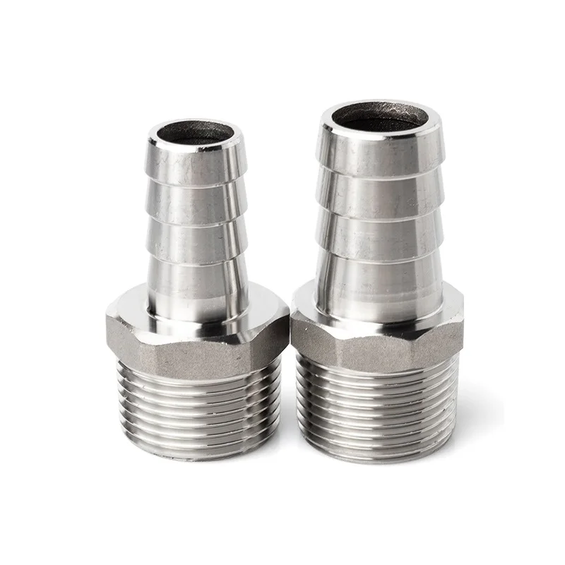 SS304 BSPT Hose Barb Connector with External Thread 1/8 "1/4" 3/8 "1/2" 3/4 "Hose pagoda coupling Connector