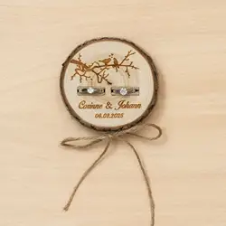 Custom Engraved Wooden Ring Box for Weddings and Engagements (Fluorescence Yellow)