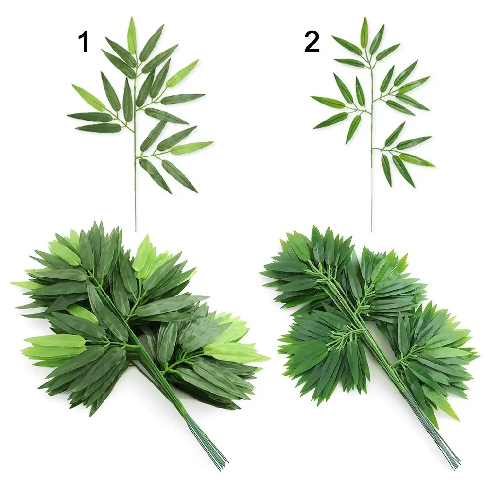 20pcs/lot Durable For Wedding Ornaments Garden Simulation Plant Leaves Silk Cloth Branches Bamboo Leaf