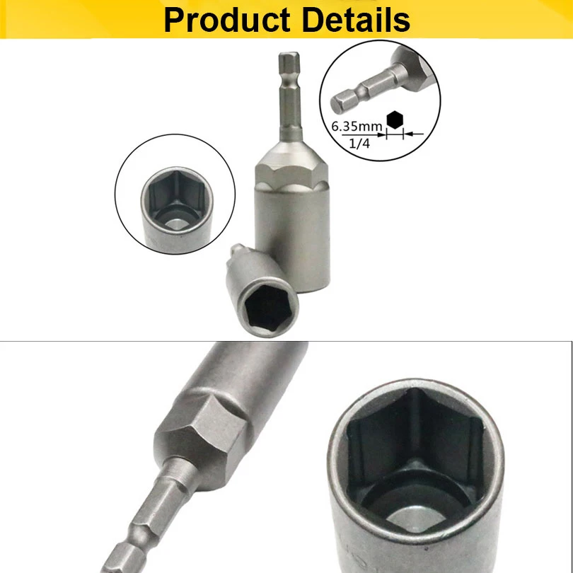 6mm -19mm Deepen Inner Hexagon Sleeve Electric Drill Sleeve Pneumatic Socket Head for Nut Wrench Hand Tools Electric Screwdriver 5