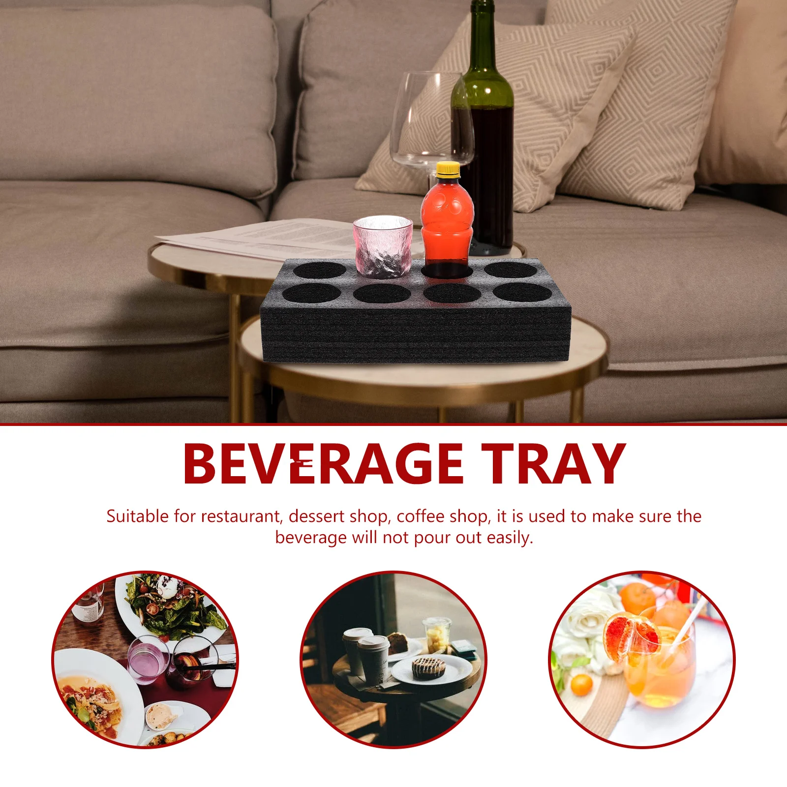 Cola Milk Tea Cup Saucer Foam Holder for Caravan Cupboard Multi-hole Outdoor Tray Takeout 8-Cup cup storage holder 2 Pcs