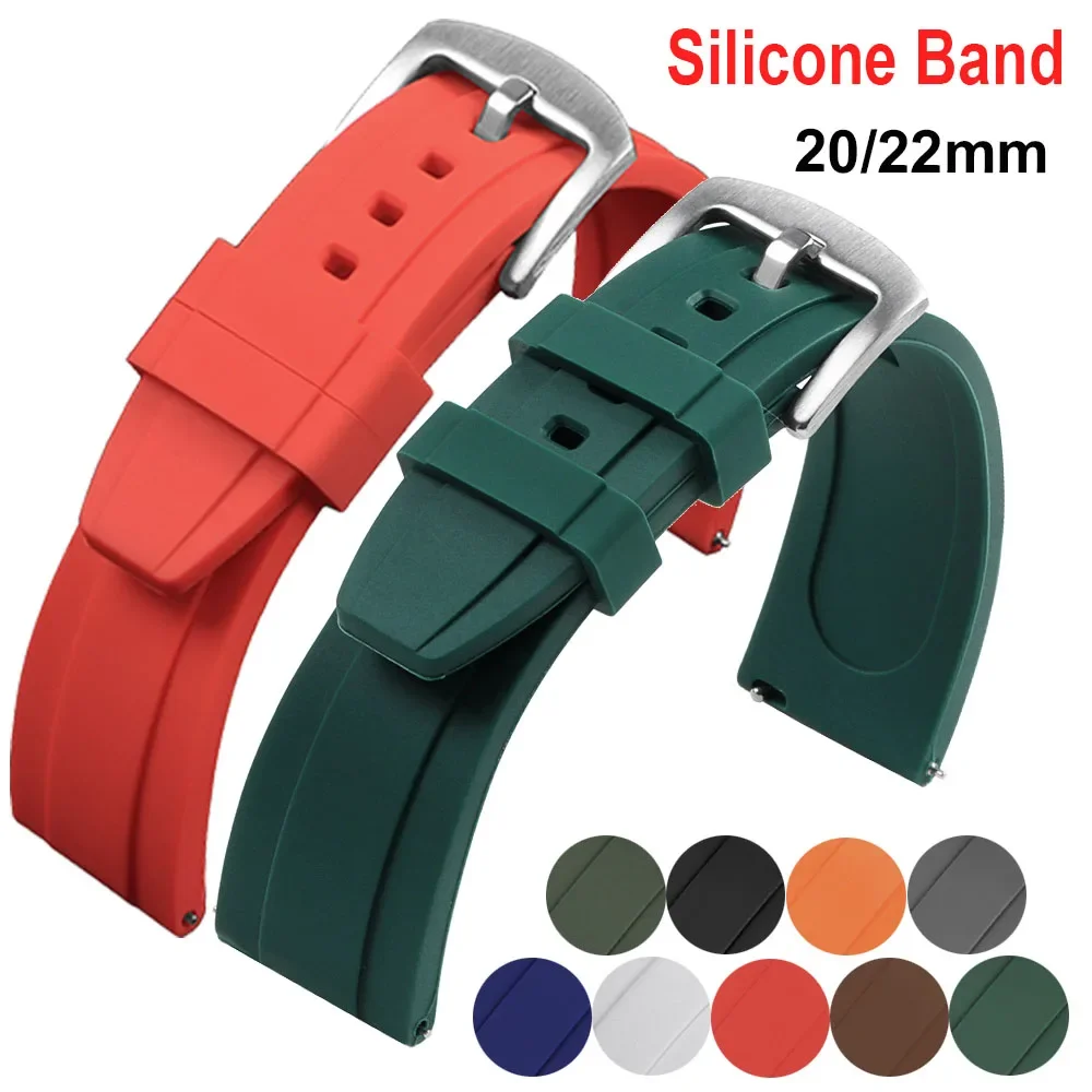 Silicone Sports Waterproof Watch Strap - Quick Release Wristband