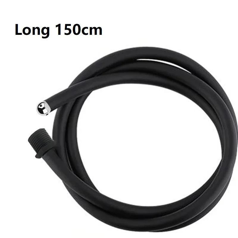 Silicone Black Adjustable Douche and Enema Shower Cleaning Nozzle with Anal Beads Design