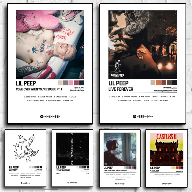 Lil Peep Album Poster Album Musicale Poster Fan Gift Canvas Printing Poster Wall Art Decoration Painting Home Bedroom Decoration
