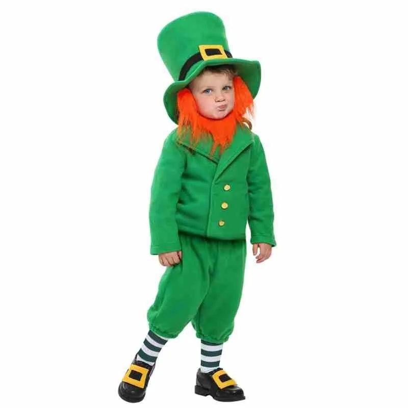 

Children Christmas Irish Green Elf St. Patrick Cosplay Costume Folk Festival Party Halloween Child Costumes For Kids Boys Girls