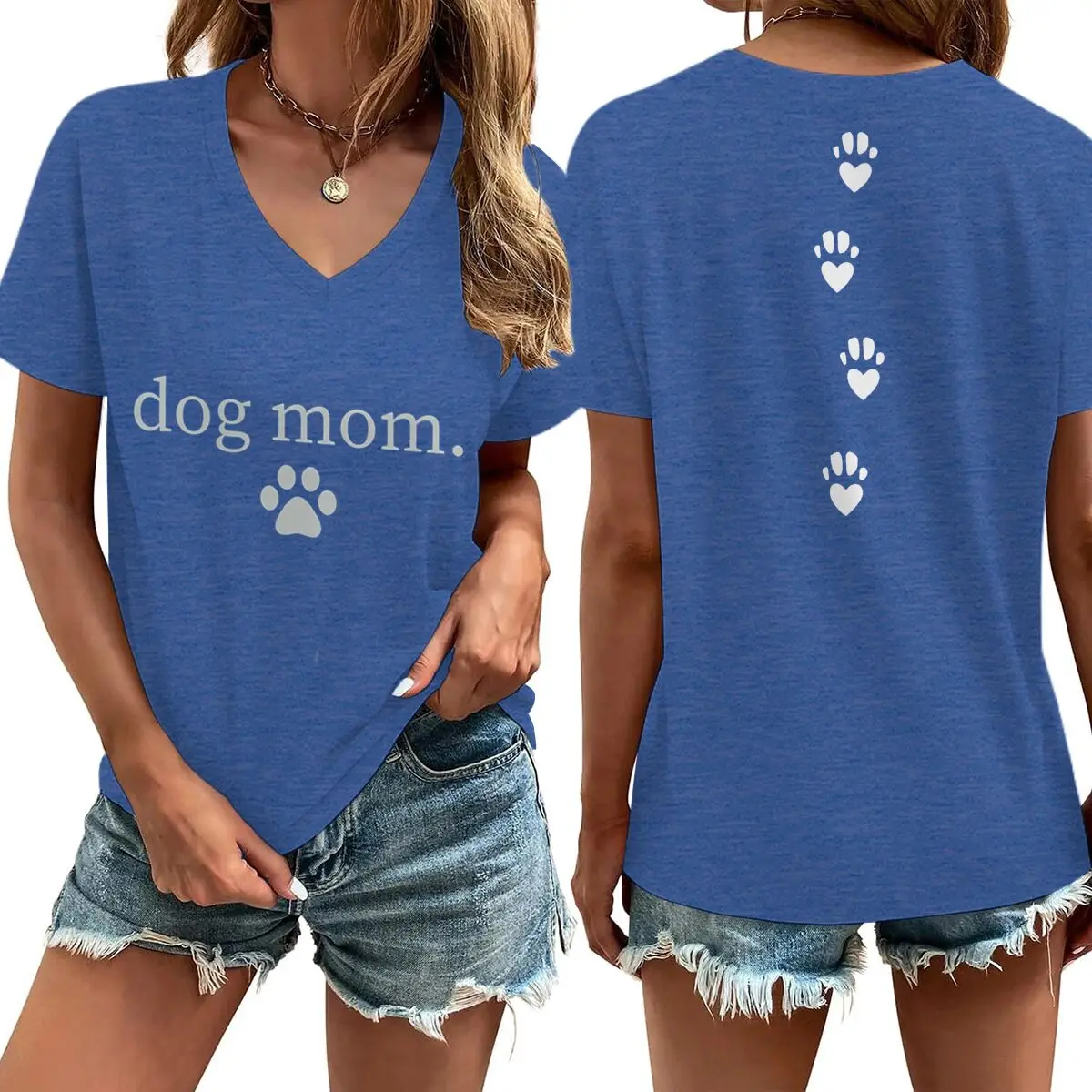 Dog Mom V-Neck Tee 11