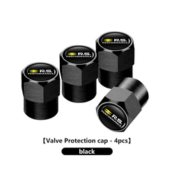 4 - Piece Car Wheel Tire Valve Protection Caps Dust Covers (Black - 4PCS)