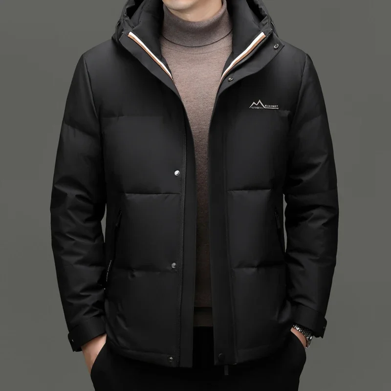 thumbnail image 1 of Chaquetas con capucha de plumón de pato, chaqueta corta de plumón, ropa de diseñador para hombre 2024, abrigo frío para hombre para invierno, chaquetas acolchadas ligeras, 1 of 5