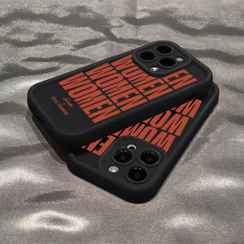 Chic Women's Love Music Soft Phone Case - Stylish English Design Cover