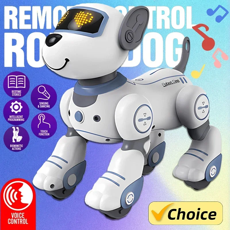 Intelligent Remote Control Robot Dog Electronic Stunt Voice Command Programmable Touch-sense Music Song Children's Toys for Boys