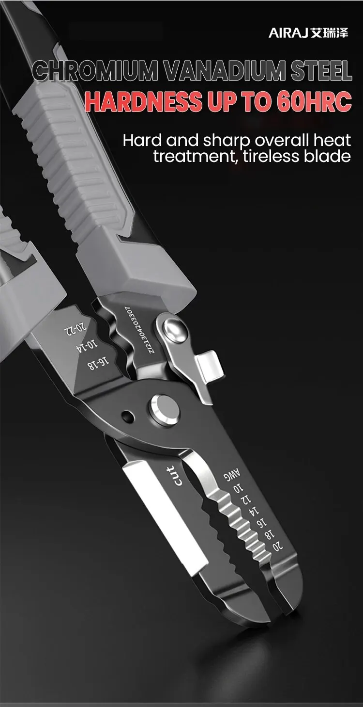 Description Picture 4 of itemAIRAJ Wire Stripper Tools Multitool Plier Crimper Cable Cutter Multifunctional Stripping Tool Crimping Pliers Terminal