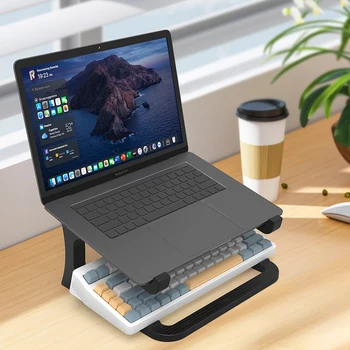 Supporto ergonomico per laptop con supporto per tastiera - sollevatore desktop portatile, adatto per MacBook, PC, tablet - robusto