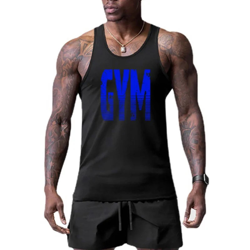 

Mens Summer Popular Muscle Tank Top Fitness Sports Workout Gym Vest Bodybuilding Slim Breathable Quick Dry Sleeveless Singlets