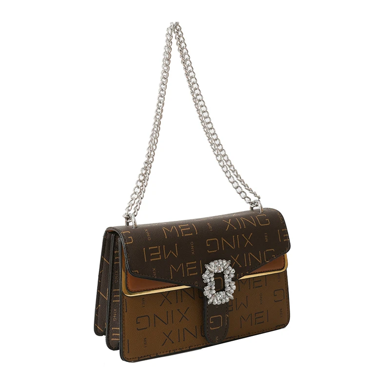 

2023 Winter New Chain Women's Bag Leather Shoulder Bag Luxury Brand Handbag Ladies Designer Crossbody Bag Casual Clutch Bag