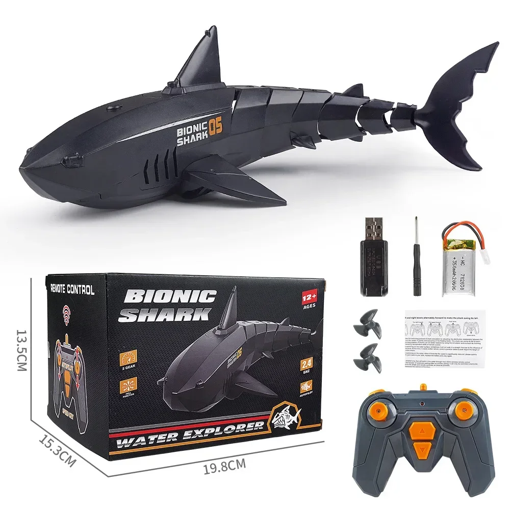 Rc Whale Shark Toy Robots Remote Control Animals Marine Life Tub Pool Electric Fish Children Bath Toys for Kids Boys Submarine 3