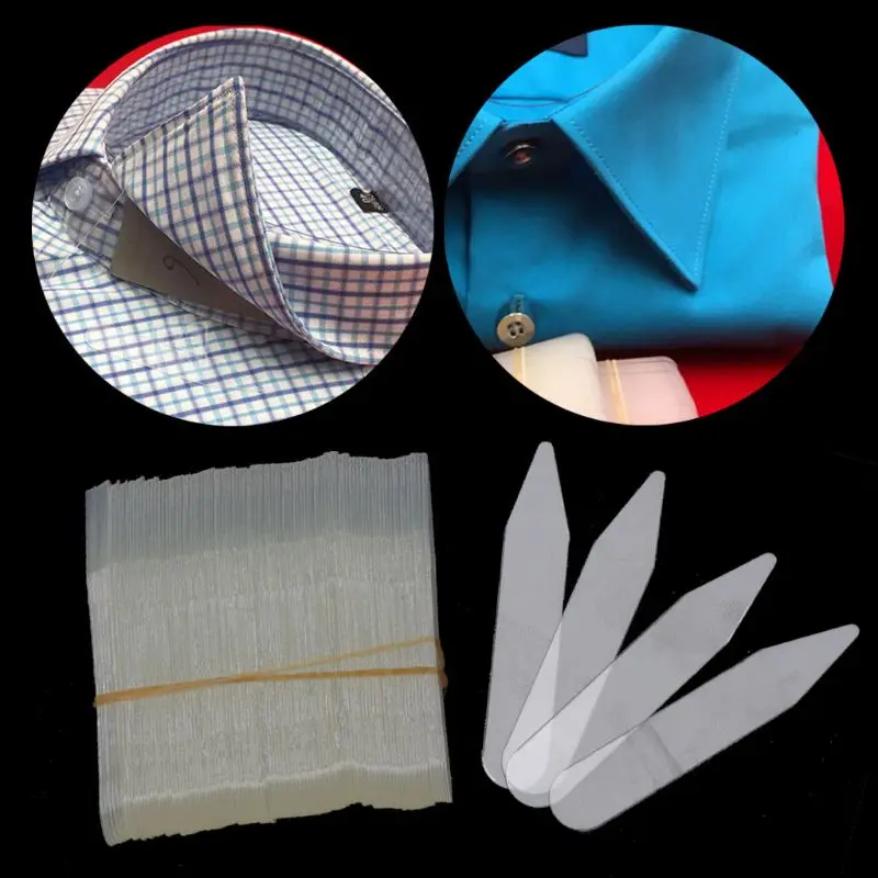 200PcsPlasticCollarStaysStiffenersStayBonesShirtMensClear