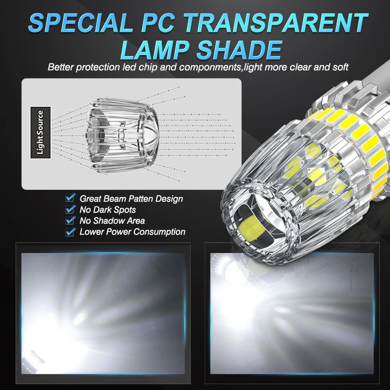 후진 브레이크 테일 방향 지시등 Canbus용 LED 전구, 3030 칩 프로젝터 렌즈, 2x BA15S P21W, S25 1156 7440 W21W, T20 4014